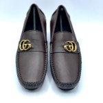 Men's Moccasins Gucci Buckle Shoe (Brown)