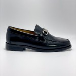 Ferragamo Men's Gancini ornament Loafer Shoe (Black)