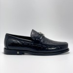 LV Men's Monogram Embossed Major Loafer Shoe (Black)